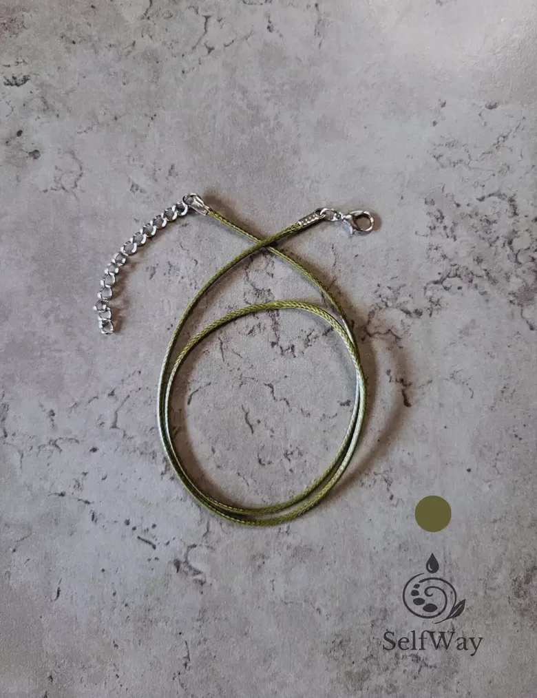 Шнурок с застежкой - оливково-зелёный