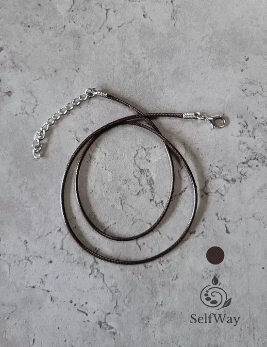 Шнурок с застежкой - коричневый