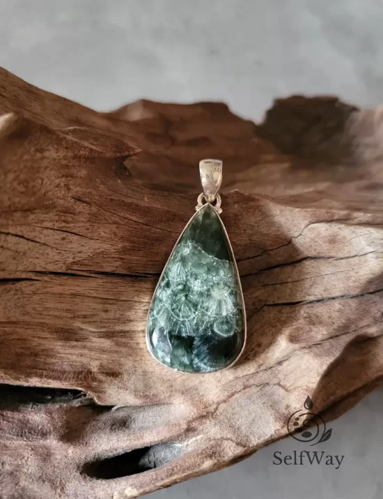 Кулон в серебре "Серафинит" №1