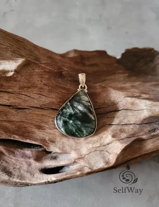 Кулон в серебре "Серафинит" №2