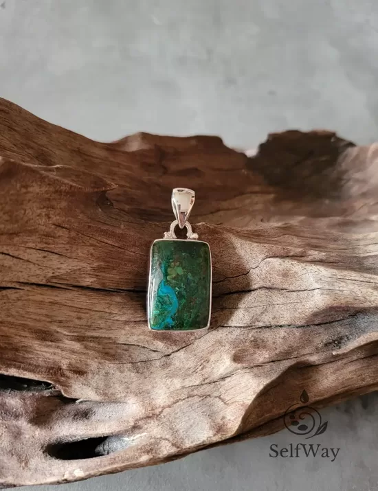 Кулон в серебре "Азурмалахит" № 1