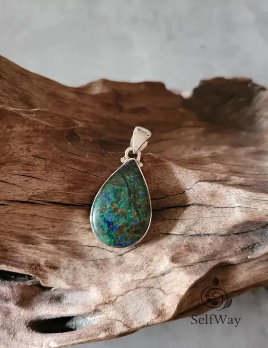 Кулон в серебре "Азурмалахит" № 2